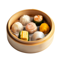 Hot and Steamy Dim Sum in a Classic Steamer png