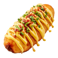 Crispy and Gooey Korean Corn Dog Perfect for Snacking png