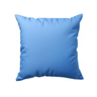 Soft Light Blue Square Decorative Throw Pillow on Transparent Background png