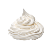 Swirled White Whipped Cream Dollop Isolated on Transparent Background png