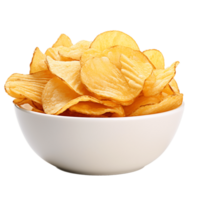 Crunchy Wavy Snacks in Striped Serving DishCrunchy Wavy Snacks in White Serving Dish png