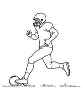american football player running in the field. vector