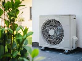 Discover the many benefits of an efficient outdoor heat pump, specifically designed to provide comfortable indoor temperatures while also maximizing energy savings and promoting ecofriendliness photo
