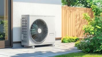 This advanced outdoor heat pump system is designed to deliver optimal indoor climate control, significantly enhancing energy efficiency and promoting ecofriendliness for contemporary living spaces photo
