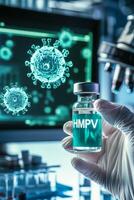 This image highlights laboratory research on the HMPV virus structure and potential vaccine development, emphasizing the significance of scientific inquiry in tackling public health challenges photo