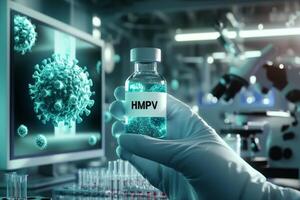 This study explores detailed lab analysis of the HMPV virus, highlighting the importance of using a special vaccine vial and advanced microscopy for enhanced observation and research photo