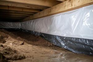 A vapor barrier serves as an effective solution that protects crawl spaces from moisture intrusion, thereby safeguarding your home from potential damage caused by excess moisture and dampness photo