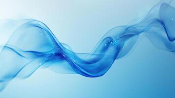 Abstract blue wave patterns flowing gracefully across a soft light background photo