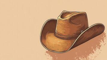 Cowboy hat resting on a warm background with a simple yet striking design highlighting western culture and style photo