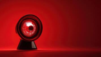 Unique red light source creates striking visual effect in dark setting photo