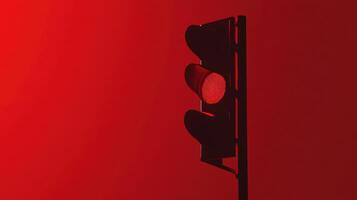 Red traffic light against a vibrant background signaling vehicles to stop at a busy intersection in the city photo