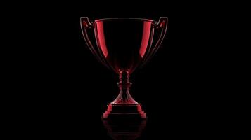 Elegant red trophy illuminated against a dark background highlighting achievements and recognition photo