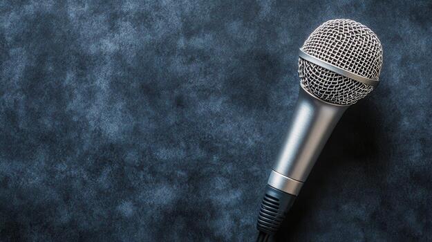 Capturing sound from a microphone on a textured dark surface in an indoor setting during daytime photo
