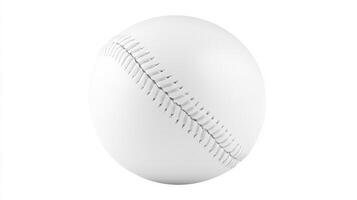 Classic white baseball resting on a plain surface ready for play or practice in a well-lit setting photo