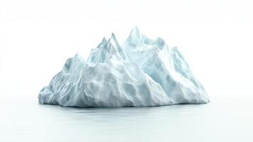 Majestic iceberg floating serenely in calm waters under bright skies with reflections and textured ice formations photo