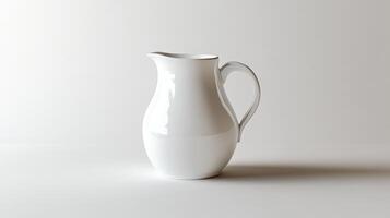 Elegant white ceramic pitcher on a minimalist background capturing simplicity and timeless design in a serene setting photo