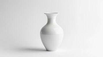 Elegant white ceramic vase on a minimalist background capturing simple beauty photo