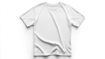 Simple white t-shirt displayed on a plain background shows fabric texture and design possibilities for casual wear photo
