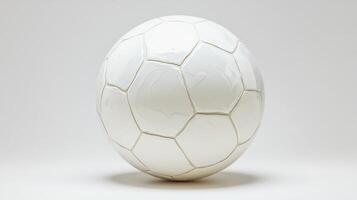 Round white soccer ball on a clean backdrop, emphasizing texture and classic design for sports enthusiasts photo