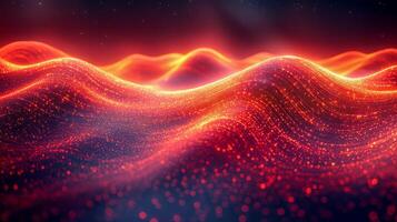 Sleek minimalistic background with overlapping glowing lines in bright red and orange hues photo