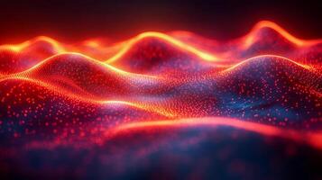 Minimalistic background with overlapping glowing lines in bright red and orange hues photo