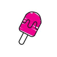 Doodle ice cream, hand drawn ice cream image. vector