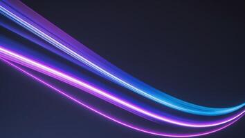 Colorful streaks of light form a curved path on a dark background photo