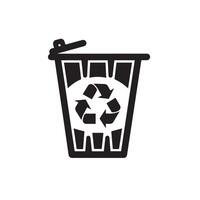 Trash delete icon silhouette illustration design on white background. vector