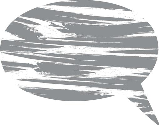 Speech bubble gray in grunge style blank