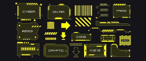 23 Cyberpunk Tech Shape Elements vector