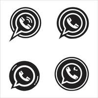 Set of social networking icons. Whatsapp Web design flat icons isolated on white background vector