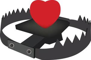 cuore sopra la tagliola trappola vector