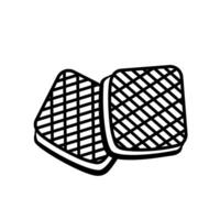 Classic Ice Cream Sandwich with Cookies in Modern Line Design vector