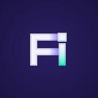Capital letters ai, square logo, gradient bright colorful colors. Isolated on dark blue background. vector