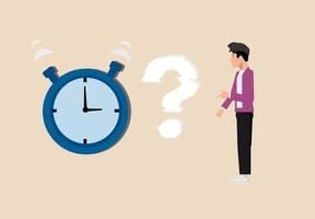 Flexible working hours, work life balance or focus and time management while working from home concept, Young men work with proper time vector