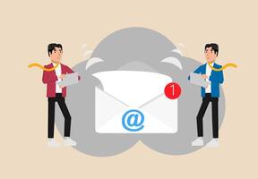 Pemasaran email, CRM, berlangganan di web dan pengiriman buletin email untuk informasi diskon atau promosi konsep. vector