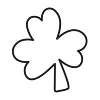 Shamrock. Outline icon. Symbol of St. Patrick's Day. Illustration on white background. vector