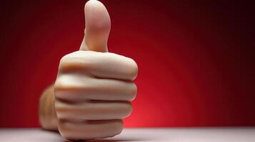A hand raised in approval, celebrating positivity and good vibes in bright colors photo