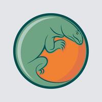 Emblem with Komodo image vector