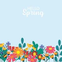 Hello spring and blossom spring background vector