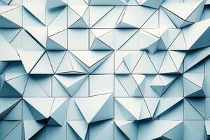 Soft pastel geometric abstract pattern featuring pale gray blue and white triangular facets with a modern minimalist design photo