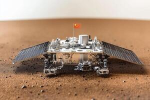Chinese astronauts plant flag on Mars, marking a historic achievement in space exploration and technology photo