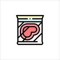 A bag of liver in a container icon vector