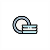 A plate with a fork and knife icon vector