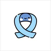 A blue ribbon with a smiley face on it vector