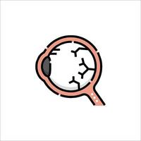 Magnifying glass icon with a brain inside vector