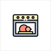 A microwave oven icon with a turkey inside vector
