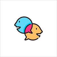Two fish are talking to each other in a cartoon style vector