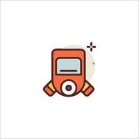 A red and orange robot icon vector