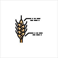 An illustration of a wheat ear with the words grain and grain vector